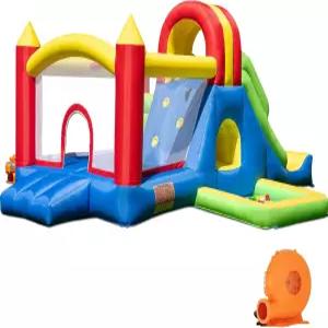 큰 들을 위한 HuaKastro 대형 바운스 하우스 - 높은 미끄럼틀 클라이밍 월 워터 풀 바운시 볼 피트 터널 링