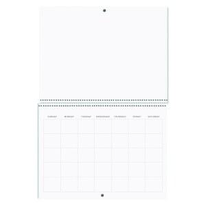 레스키드 빈 스크랩북 벽걸이 달력 - 2팩 80파운드 카드 날짜 미정, 12인치 x 9인치 마감, 18인치 사이즈, 대형 서점 , 주방 및 사무실용 나선형 매달린 월간