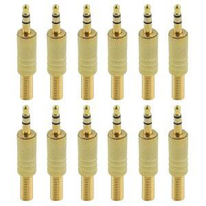 [미국배송] ANTRADER 3.5MM /1/8 스테레오 남성 플러그 오디오 케이블 커넥터(스프링 동축 솔더 어댑터 팩 포함) 12개