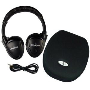 [미국배송] 위스콘신 자동차 공급 MDZHP-FF-BLK-(1) 블랙 무선 헤드폰(케이스 포함 채널 폴드 플랫 DVD 플레이어 2개 및 보조 코드 3.5MM) 1팩