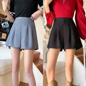 프레피룩 교복반바지 하이웨스트 페이크치마 A라인 (WFKC2SX)