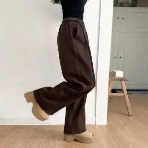 [다잇템] 여성 바지 고무줄 보온 넓은 클래식 루즈핏