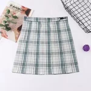 교복 학생 체크패턴 기장선택 교복치마 아쿠아그린 (WFKC2TP)