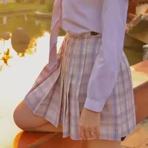 베이지그레이 체크패턴 교복치마 기장선택 교복 (WFKC2TL)