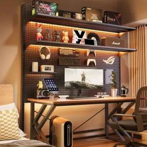 보드 블랙 타공판 게이밍 데스크 페그보드 스탠드형