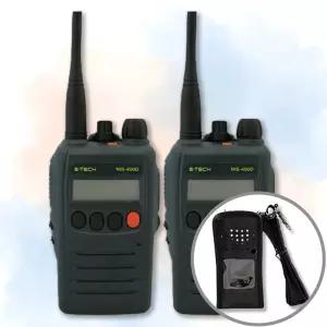 ETECH 이테크 NIS-400D NIS400D 고출력 업무용 디지털 무전기 + 고급 가죽케이스 2대 세트 