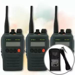 ETECH 이테크 NIS-400D NIS400D 고출력 업무용 디지털 무전기 + 고급 가죽케이스 3대 세트 