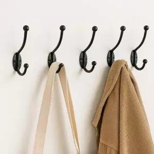 고품질 2단 옷걸이 후크 10p세트 가방 모자 벽걸이 고리 블랙 (WFKDVWX)