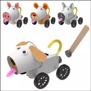 뉴 자석으로 가는 동물 친구들(5인용)자동차 으로가는 만들기 과학학습키트 상자