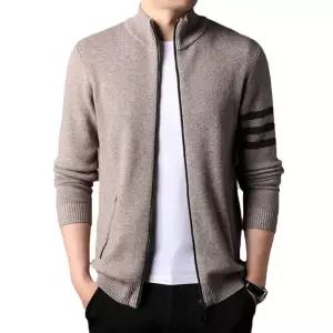 엘럽 남자 집업 가디건 울 니트 추동 순모 하이넥 루즈핏 캐주얼 스웨터 원템4