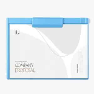 문구존 가로 클립보드 2p세트(A4) (스카이)집게화일 사무용화일 사무용 종이받침대 서류 결제판 결재 화일