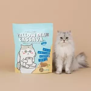 [미유박스] 고양이모래 옐로우 다이아 카사바 가는 입자 4.5kg