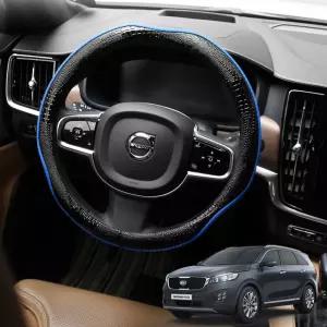 올뉴쏘렌토 호환 스네이크 가죽 핸들커버 카본 튜닝 운전대 원형 편한그립감 편한 링편한 다양한사이즈 소