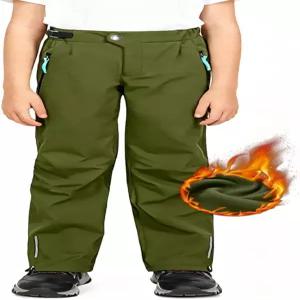 도로로 보이즈 소프트 쉘 팬츠 겨울 등산 바지 따뜻한 방수 스키