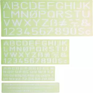 앨빈 4피스 레터링 스텐실 템플릿 세트 드로잉 및 트레이싱 도구