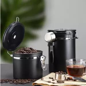 304스텐레스 타임다이얼 원두커피통 TBEAN185 블랙커피용기 보관 밀폐 레스 원두커피 식품
