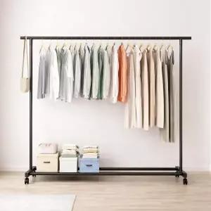 아트박스/가구느낌 도도행거 1단 1600 철제 스탠드 이동식 옷걸이