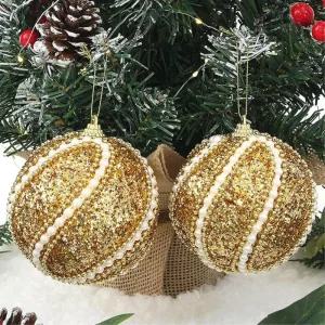 로열골드 장식볼 2p 10cm 진주회오리 트리 소품 오너먼트 액세서리 트리볼 크리스마스 악세사리