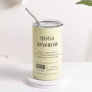 보온보냉 밀폐 텀블러 레몬시티 휴대용보냉컵 빨대