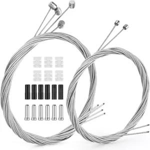 우오르디리아 프리미엄 자전거 케이블 키트 4개 브레이크 및 2개 시프터 MTB용 전문 부품 18개의 엔드 캡