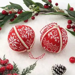 Jdt 장식볼 2P 10cm 눈결정니트트리악세사리 액세서리 소품 트리볼 크리스마스