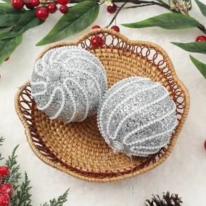 Jdt 장식볼 2p 10cm 구슬회오리트리악세사리 액세서리 소품 트리볼 크리스마스