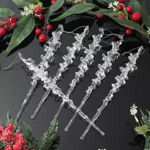 Jdt 럭셔리 트리 오너먼트 6p세트 고드름A액세서리 소품 장식 크리스마스 성탄절 악세사리