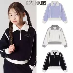 탑텐키즈 24년 FW 여아 밸런스 니트라이크 하프넥 집업 스?셔츠 MKE4TR2401