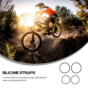 호환 8개입 자전거 스톱워치 고정기 실리콘 탄성 밴드 홀더 베이스 속도계 액세서리