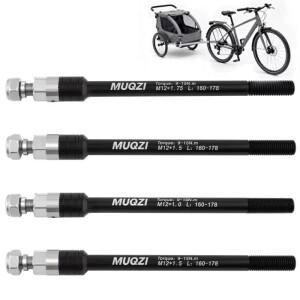 호환 알루미늄 합금 자전거 스루 액슬 트레일러 히치 어댑터 M12x1.0/1.5/1.75 나사산 160-178mm 라이딩 플