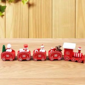 성탄절 인테리어 소품 미니 기차 테이블 장식품 원목크리스마스 어렌델 트리 데코 어쳐 해피