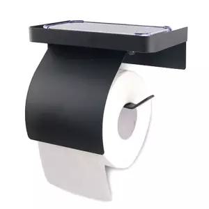 블랙스텐 선반형 화장실 휴지걸이업소용휴지 욕실소품 화장실화장지걸이