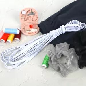 고탄력 납작 고무줄밴드 화이트 7mm x 5m