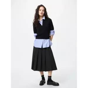 유니클로 UNIQLO 와이드플리츠미디스커트(치마길이69~73cm·긴기장)