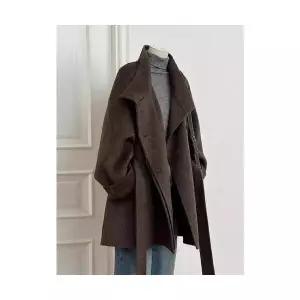 여자모직코트 한겨울 유니크한 모직 코트 입겨울 도톰한 숏 기장 ible4