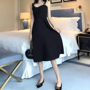 고품질 롱원피스 여리여리 끈 여성 블랙 오프숄더 (WFKEO9K)