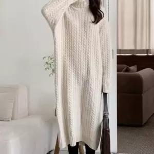 고품질 슬림원피스 랩원피스 여자원피스 목폴라 셔링원피 (WFKEOF8)