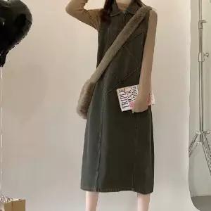 고품질 카라 카라원피스 LL-D165 원피스 빈티지원 데님민소매 (WFKEOMI)