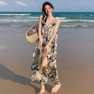 원피스 비치 나염 나염롱원피스 보헤미안 인생샷 (WFKEOSE)