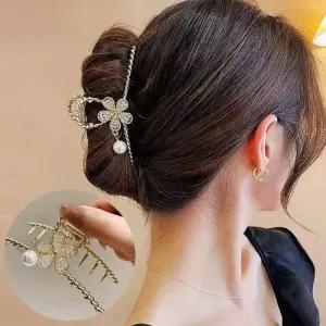집게 헤어 꽃 핀 집게핀 머리핀 큐빅 올림 긴 진주 WFISAVS
