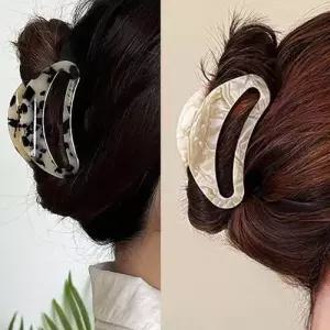 여성 세트 헤어 반묶음 집게핀 머리핀 2개 집게 마블 핀 WFISBRG