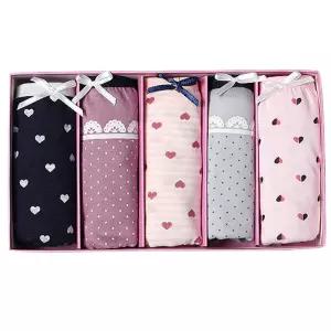 성인 여성용 속옷 면스판 미디 삼각 팬티 5매입 5컬러