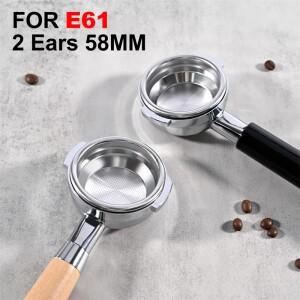 58MM 투 이어 커피 바텀리스 포터필터 E61 EXPOBAR용 네이키드 필터 바스켓 포함 에스프레소 머신 액세서리