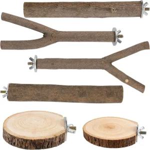 잉꼬 앵무새 코카티엘 코너 러브버드 플랫폼 트리월 6 PCS 버드 농어 세트 천연 자작나무 스트레이트 및