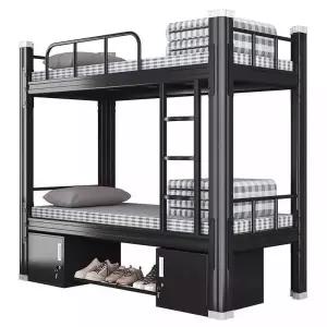 튼튼한 900mm 분리형 탄소강 철제 2층침대 블랙 싱글침대 조립식 게스트하우스 원룸 기숙