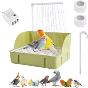 앵무새 욕조 새 자동 목욕 샤워기 흐르는 물 대형 샤워 분수 실내 반려동물 아프리카 그레이 코카티엘