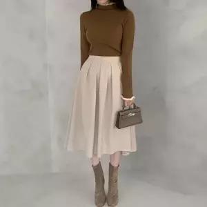 [하프클럽/]여성 가을겨울 후레아 롱 스커트