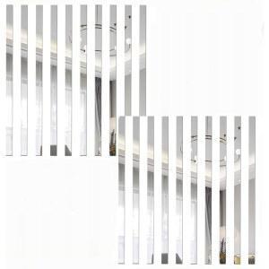 20피스 은색 거울 벽 스티커 스트라이프 디자인 아트 타일 데칼 DIY 자체 접착 라인 테두리 제거 가능한 아크릴 및 벽화 페인트, 용품 홈 데코 5 x 20cm