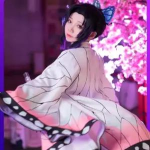 귀멸의칼날 시노부 코스프레 고퀄 나비 닌자 귀살대 여성 아동 코스튬 행사용 의류