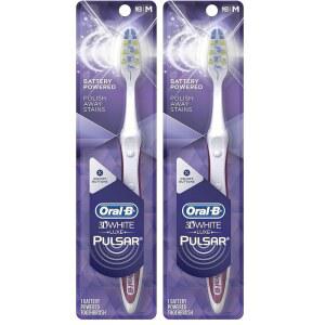 Oral-B Pulsar 화이트닝 배터리 칫솔, 미디엄, 1개(2팩)